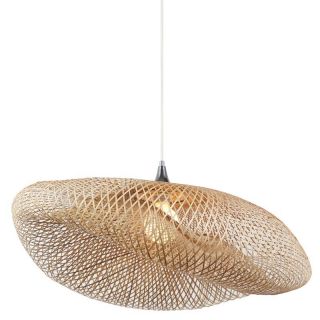 Suspension Luminaire ZAMBELIS Pour Ampoule LED E27 Bambou