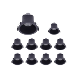 Lot de 10 Spots LED Encastrables D68 6W IP44 Rond Noir V1