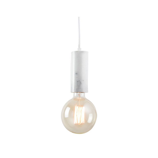 Suspension Luminaire D60 Pour Ampoule LED E27 Blanc Marbré  ZAMBELIS FS